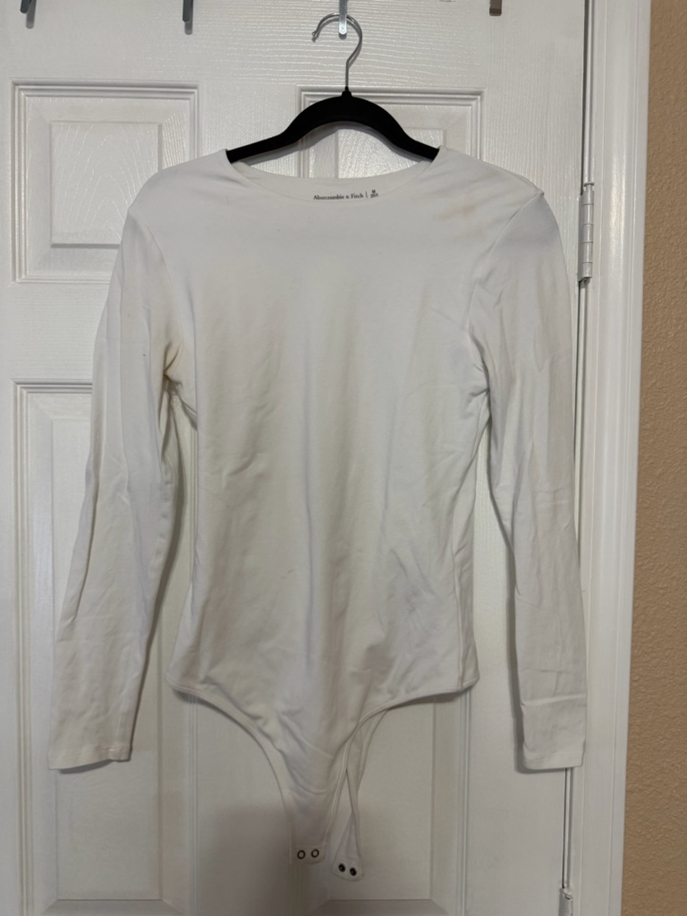 Abercrombie & Fitch White Long Sleeve Bodysuit